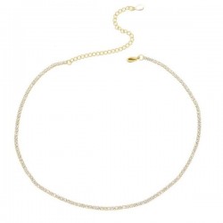 Wholesale Tennis Chain Necklace Jewelry Set With Gold